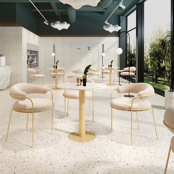 Modern light luxury Nordic milk tea shop coffee shop sales office negotiate table and chair combination