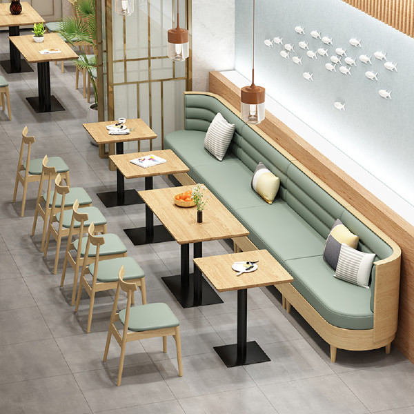 Wooden with Upholstery Modern Design Restaurant Furniture Dining Table and Chairs