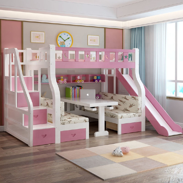 Xijiayi  bed furniture customised princess children bunk bed girls bunk with slide