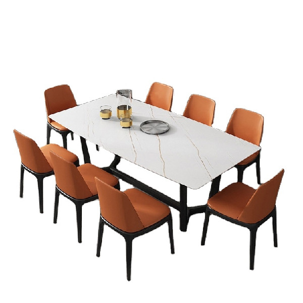 New Light Luxury Household Italian Modern Simple Style Dining Room Set Rectangle Dining Table Chair Combination For Sale