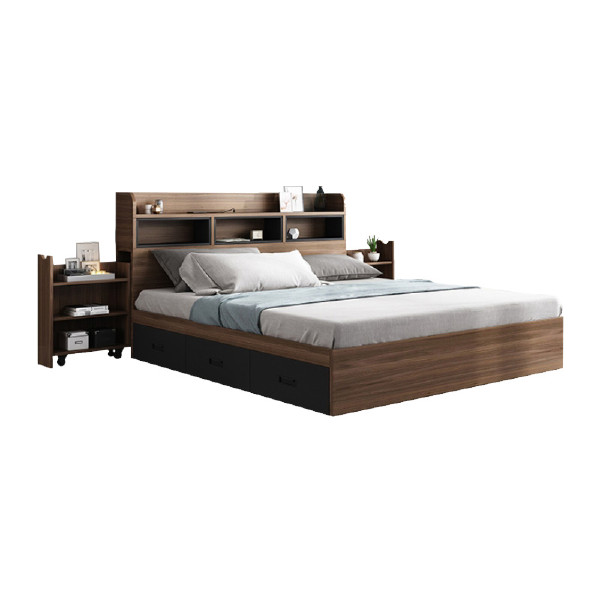 Top selling bedroom set furniture bookcase multi functional frames  simple closet beds with storage luxury double bed