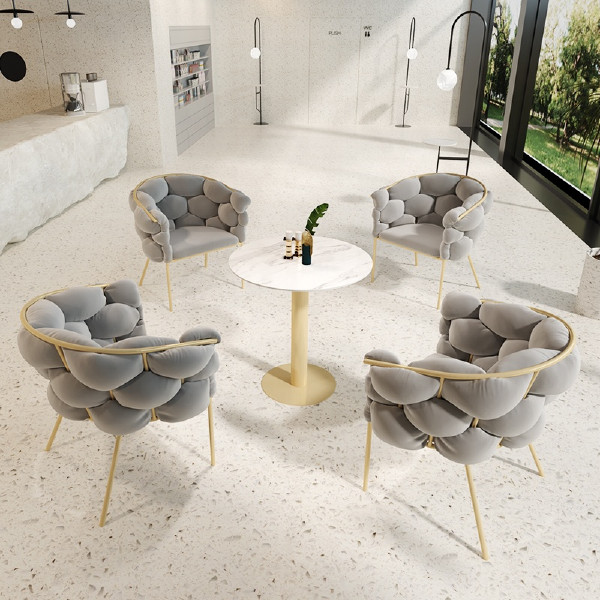 Sales office negotiation table and chair modern light luxury Nordic negotiation reception milk tea shop small round table