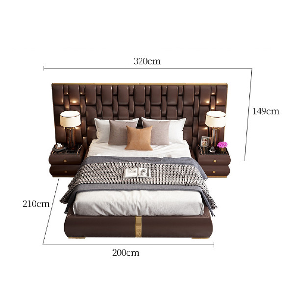 Factory Wholesale Modern Bedroom Furniture Combination Luxury King Size Bed Set