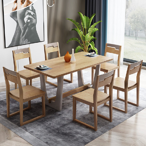 Xijiayi furniture pure solid wood dining table Nordic simple dining table small apartment oak table and chair