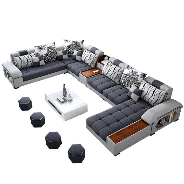 The new three-proof disposable technology fabric sofa simple modern Nordic size apartment living room furniture combination set