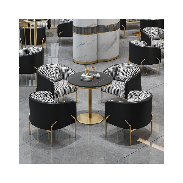 Wholesale fashion creative exquisite restaurant high quality modern interior luxury round marble cafe tables and chairs