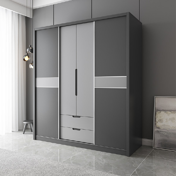 Nordic sliding door wardrobe home bedroom storage modern minimalist large wardrobe