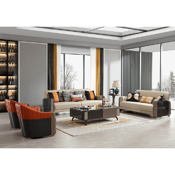 Modern style leather living room sofas light luxury sofas, sectionals couch lounge custom sofa set furniture for home