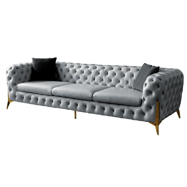 Postmodern light luxury sofa American pull button sofa three-seat Italian minimalist small apartment living room furniture