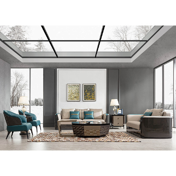 New Italian luxury style modern sectional sofa light luxury simple design sofa set living room furniture